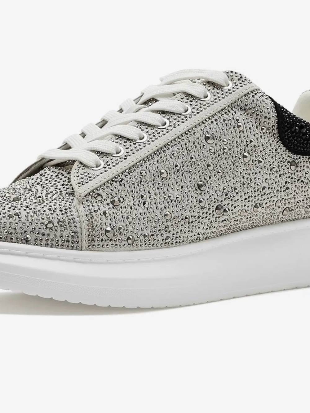 Steve Madden Icebox White Crystal-Embellished Low-Top Sneaker